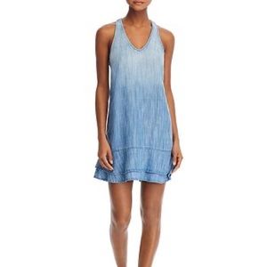 Bella Dahl Chambray Side-Stripe Racerback Dress